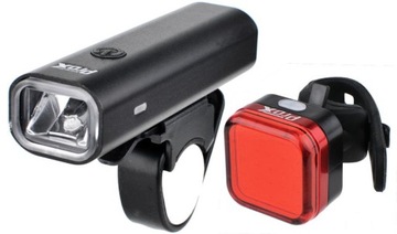 ZESTAW LAMPEK ROWEROWYCH PROX AERO III SET PRZÓD 400Lm + TYŁ 40Lm AKU USB