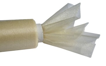 ORGANZA Organtyna Dekoracyjna KREMOWA Ecru Wesele Komunia 16cm x 9,3m