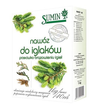 Nawóz do iglaków przeciwko brązowieniu igieł nawozy granulowane Sumin 1kg