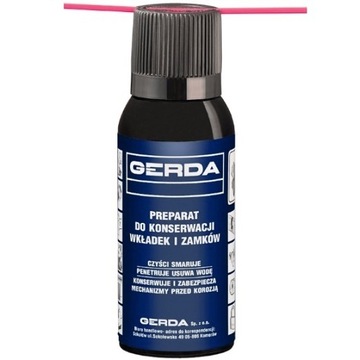 GERDA 100ml PREPARAT SPRAY SMAR ŚRODEK DO CZYSZCZENIA WKŁADEK ZAMKÓW KŁÓDEK