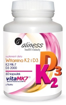 ALINESS WITAMINA K2 MK-7 z Natto 100mcg + D3 60k