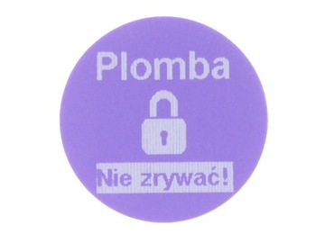 PLOMBA STICKERY FI15 MM PURPUROWY VOID 1000 SZT TWÓJ NADRUK !