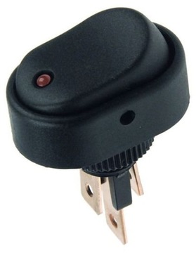 Włącznik kołyskowy 12V 20A LED zielona halogen