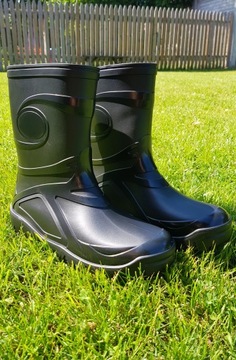 Женские молодежные резиновые сапоги, польские резиновые сапоги, черные