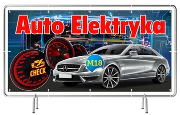 Solidny Baner reklamowy 3x1m Auto elektryk Reklama