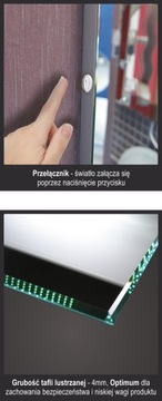 MULTILED 100*60 Z LUSTERKIEM KOSMETYCZNYM 222 LED