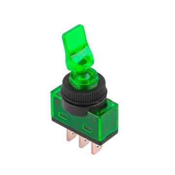 Przełącznik podświetlany ASW-14D 12V 20A zielony