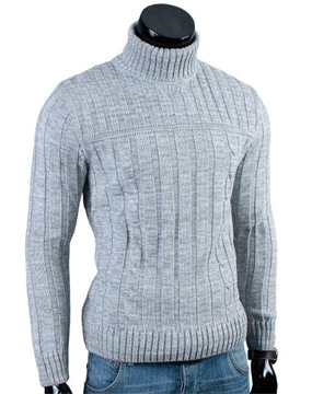 Gruby GOLF Sweter MA22 Szary__XL_PRODUKT_PL