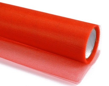 TIUL Dekoracyjny na Rolce CZERWONY Ślub Wesele Komunia Chrzest 15cm 9m
