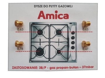 Dysze Amica do płyty kuchenki na gaz propan-butan