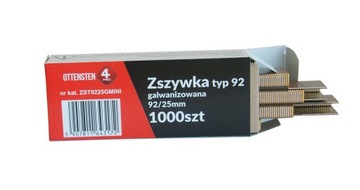 ZSZYWKI STOLARSKIE TYP 92 25mm H25 MINIBOX 1000szt