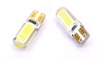 Żarówka W5W T10 2x COB LED silikon