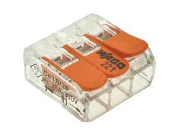 WAGO 221-412 Монтажный разъем 0,2-4 мм2, 3 контакта