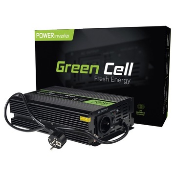 ПРЕОБРАЗОВАТЕЛЬ НАПРЯЖЕНИЯ ИНВЕРТОР Green Cell 12 В -> 230 В 300 Вт/600 Вт PURE SINU