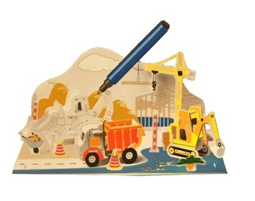 Puzzle 3D piankowe budowa do malowania 37el