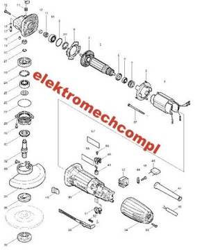 РОТОР ШЛИФОВАЛЬНОЙ МАКИТЫ MAKITA GA 5030 GA4530 + ЩЕТКИ