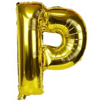 Balony Foliowe Literki Złota Foliowy 40cm Litera P