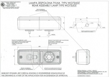 Фонарь в сборе задний W072uj/488 12/24 В, светодиод/лампа