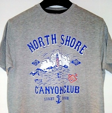 NORTH SHORE t-shirt męski S szary LATARNIA MORSKA