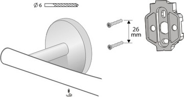 CHROMA1 ВЕШАЛКА ДЛЯ ДВОЙНОЙ ВАННЫ. 610 мм 01433 ХРОМ