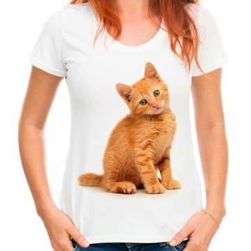 Koszulka z kotem kotkiem rudym bluzka t-shirt -XL
