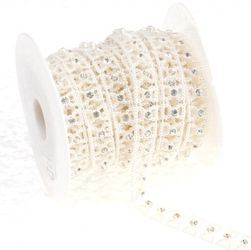 SN640N TAŚMA DEKORACYJNA ŚLUB GIRLANDA 13mm 1m
