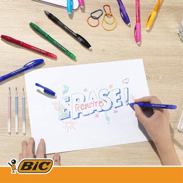 Ручка гелевая, стираемая, автоматическая, автоматический BIC синяя 0,7