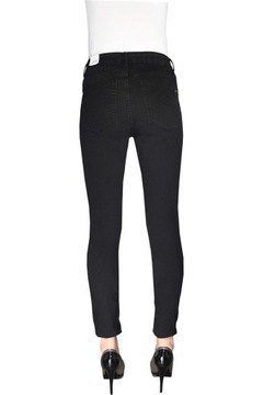 H&M Damskie Czarne Jeansowe Spodnie Rurki Wysoki Stan Bawełna S 26/32