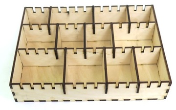 DEKOR PUDEŁKO Z 3 PRZEGRÓDKAMI + 9 ZASTAWEK RZ35