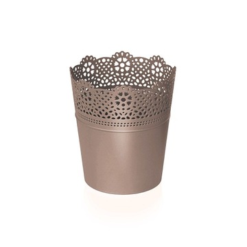 Ażurowa Doniczka Osłonka LACE DLAC140 mocca