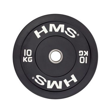 TALERZ OLIMPIJSKI BUMPER HMS 10KG BBR BLACK OBCIĄŻENIE OLIMPIJSKIE TRENING