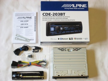 ALPINE CDE-203BT BLUETOOTH, МИКРОФОН, FLAC, МНОГОЦВЕТНЫЙ, CD-ПЛЕЕР