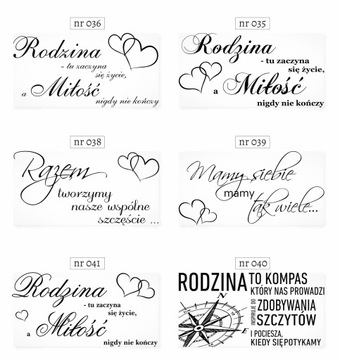Cytaty Naklejki na ścianę Napisy ścienne RODZINA !