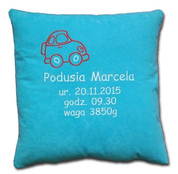 Подушка с посвящением или метрикой для подарочной вышивки