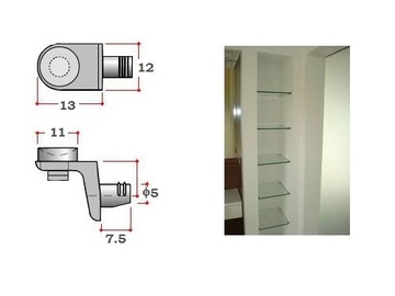 Опоры для стеклянных полок, кронштейны для стеклянных полок 50 шт.