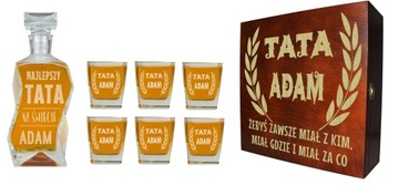 KARAFKA 6 SZKLANEK GRAWER DLA TATY OJCA PREZENT