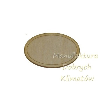 MDK Dekor owal z grawerem 6x4cm sklejka 3mm - 2szt