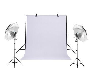 Zestaw STUDIO białe tło 1.6x3m oświetlenie 2x425w