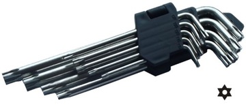 ZESTAW KLUCZY TORX DŁUGIE T10-T50 CV 9 SZT KLUCZE