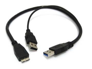 KABEL Y OTG HOST USB 3.0 Micro B zasilanie 0,6M