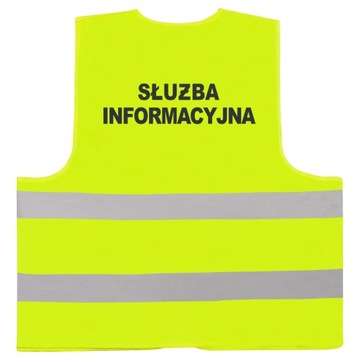 ŻÓŁTA KAMIZELKA FLUO SŁUŻBA INFORMACYJNA ODBLASK