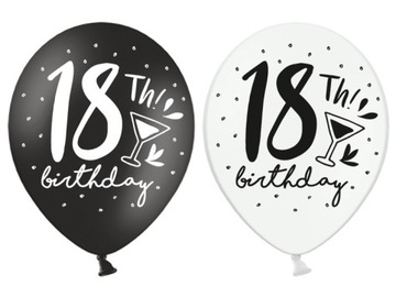 BALON 18 urodziny Osiemnastka 18th! birthday, 1szt