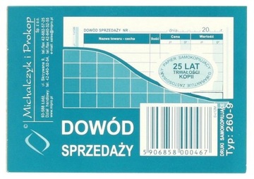 260-9 MP Dowód Sprzedaży Wielokopia A7 80K