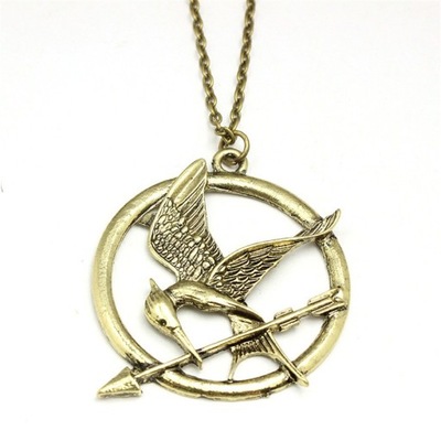 Naszyjnik Igrzyska Śmierci Kosogłos złoty Hunger Games DUŻY!!! W1 PL