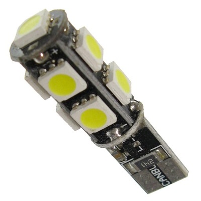 Dioda LED W5W T10 9x smd 5050 CANBUS 12V Pozycyjna