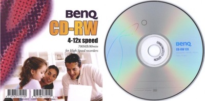 BenQ CD-RW x4-x12 Japan wielokrotny zapis 1szt. koperta CD