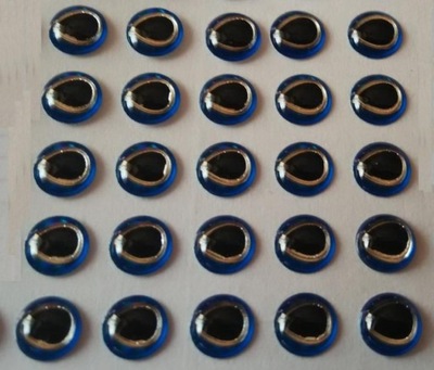 OCZY 3D ( ŁEZKI ) BLUE-SILVER 5 mm 100-sztuk z USA