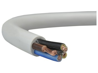 Przewód prądowy H05VV-F / OWY 500V 5x1 warsztatowy biały linka Elektrokabel
