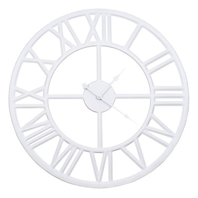 Zegar na ścianę okrągły metalowy biały loft 60cm