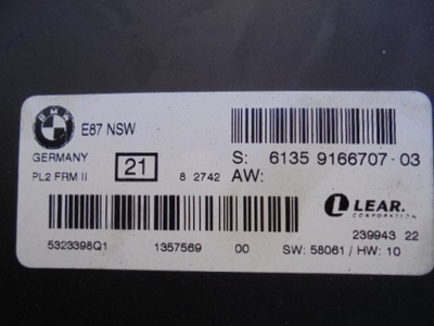 MODULE LIGHT BMW E87 NSW 9166707-03  